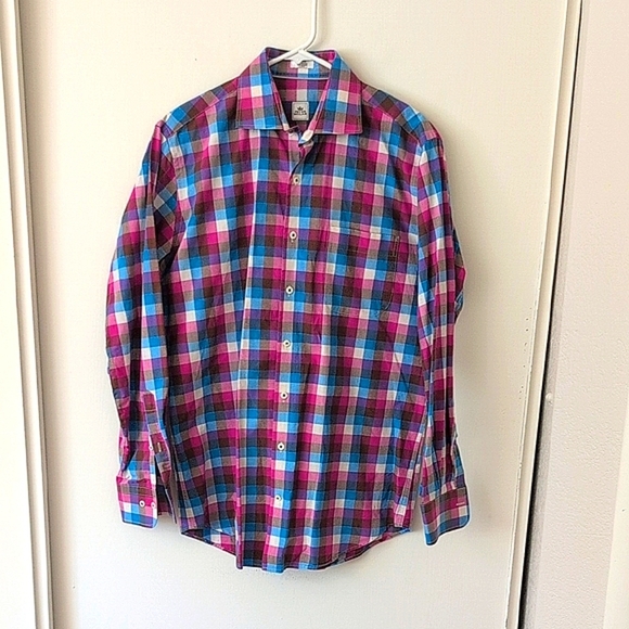 Peter Millar Other - Peter Millar Mens Med Long Sleeve Button Down Shirt Plaid Preppy Office Casual